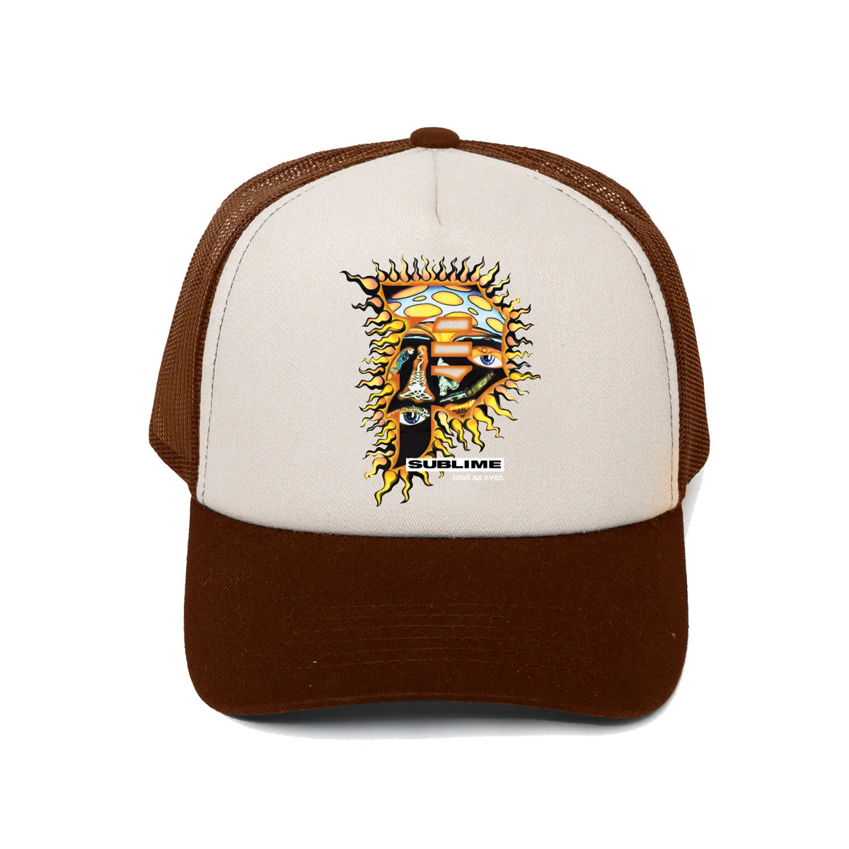 Primitive x Sublime Dirty P Sun Brown Snapback Trucker Hat