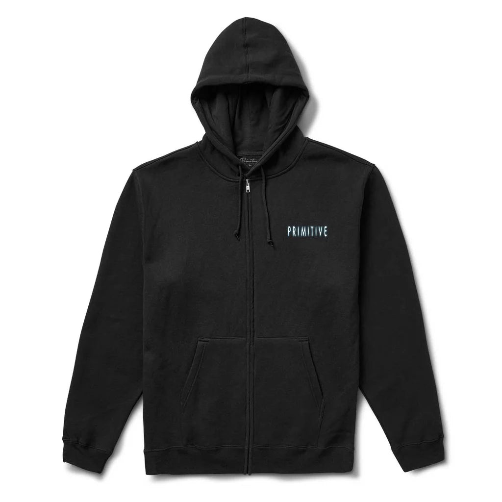 Primitive Contact Black Zip Hooded Sweatshirt