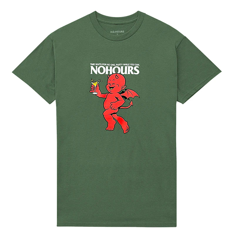 No Hours Party Military Green Shirt