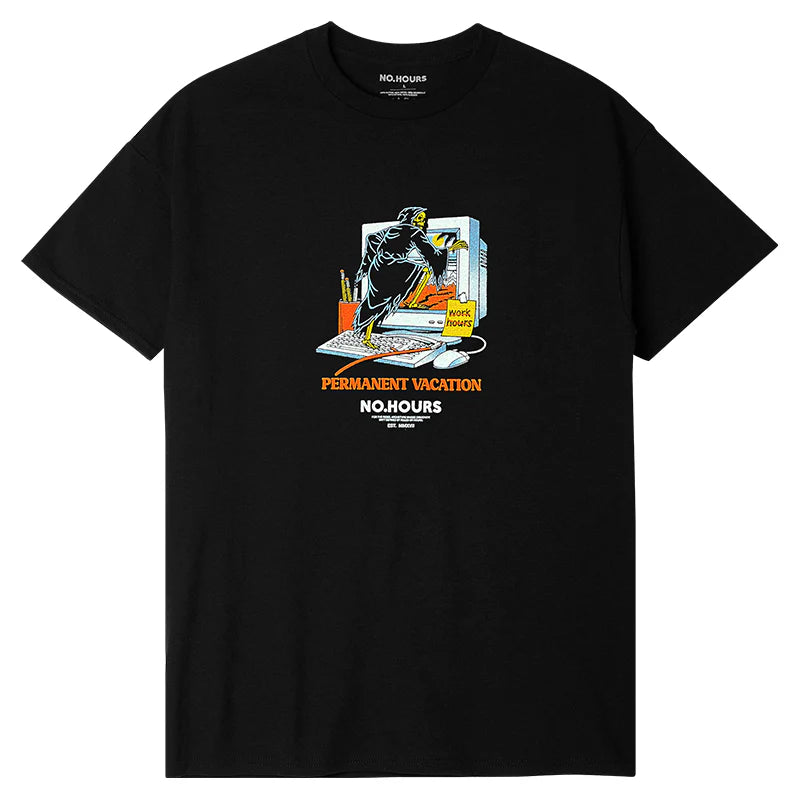 No Hours Work Hours Black S/s Shirt