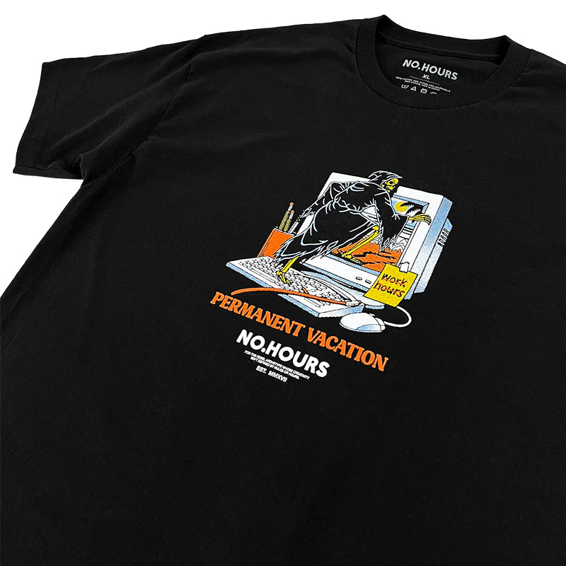 No Hours Work Hours Black S/s Shirt
