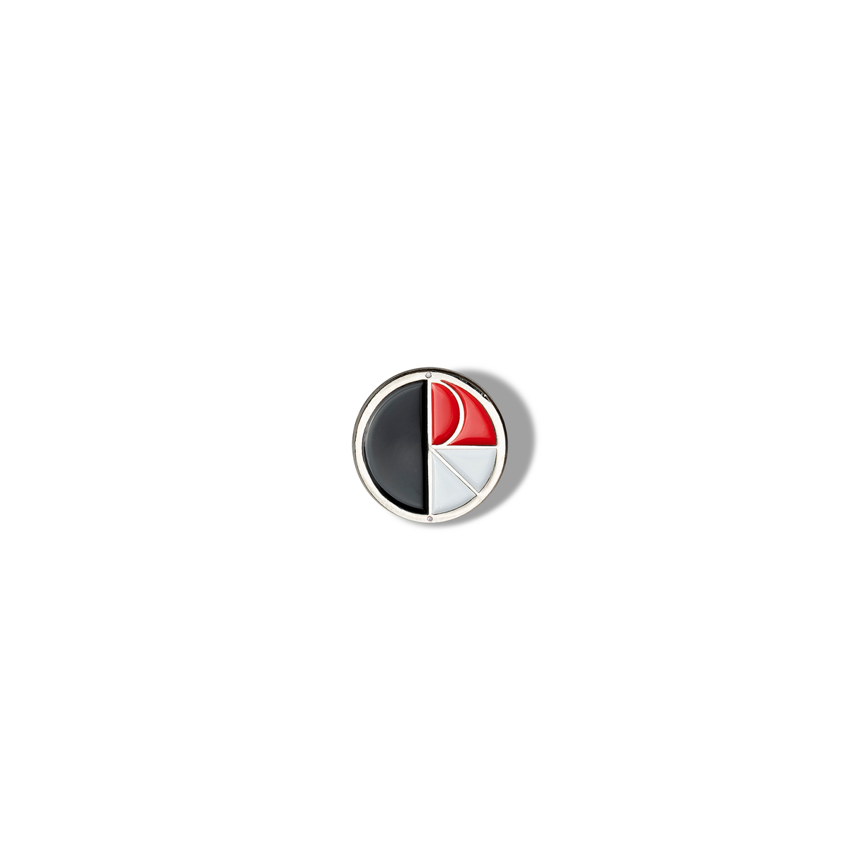 Polar Fill Logo Silver/Black/Red Pin