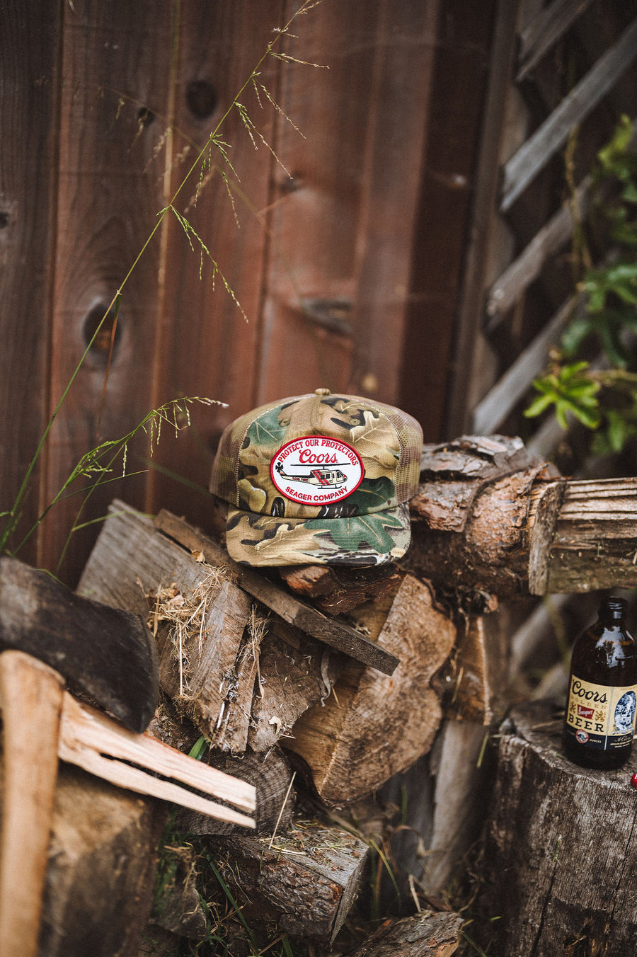 Seager x Coors Banquet Helo Camo Snapback Trucker Hat