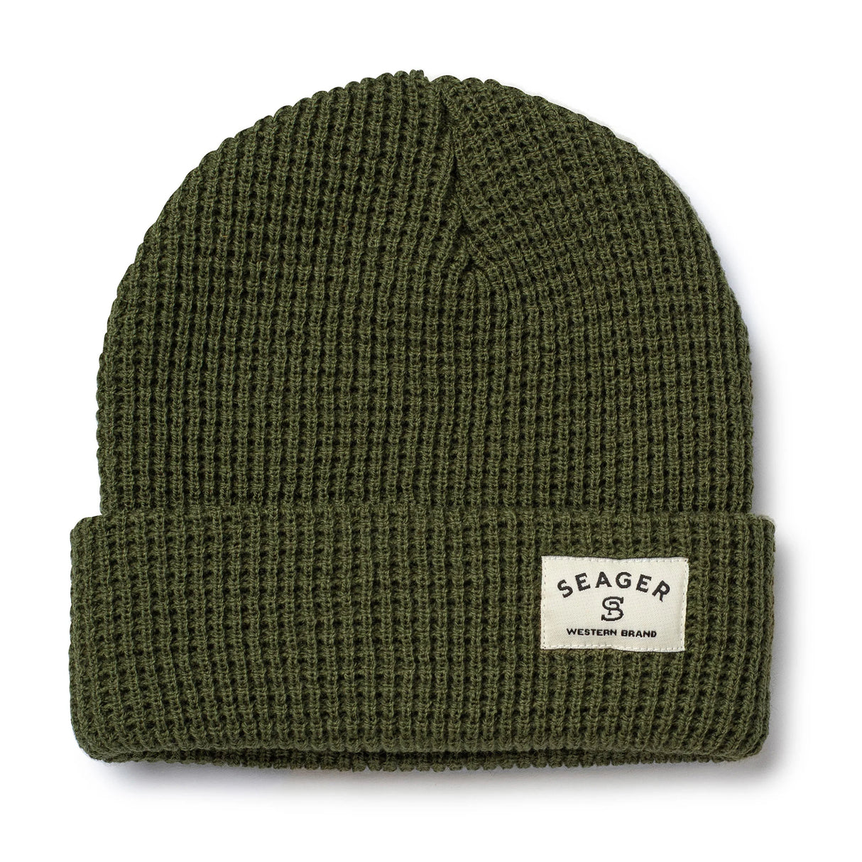 Seager Service Waffle Knit 2.0 Army Green Beanie