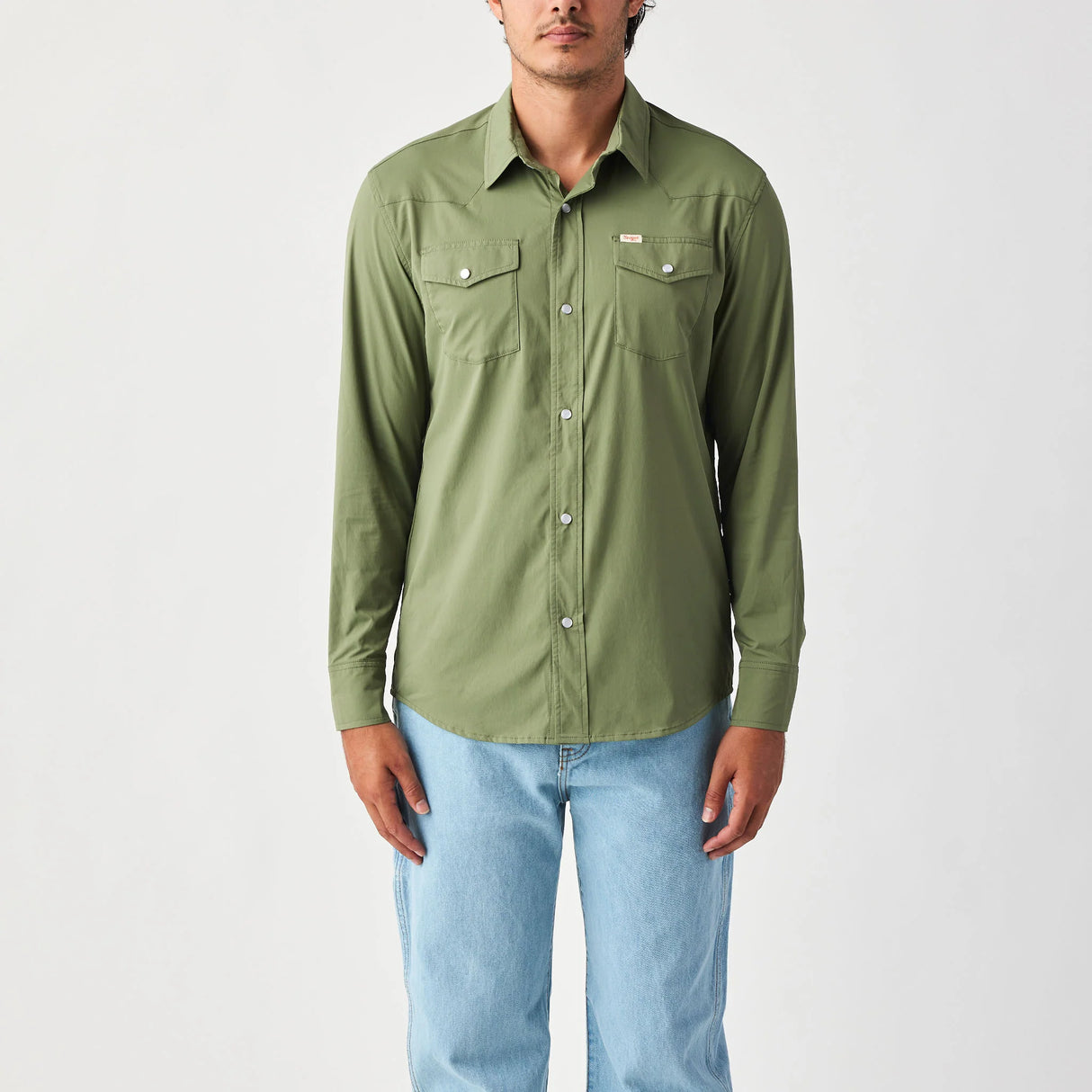 Seager El Ranchero Military Green Button Up L/s Shirt
