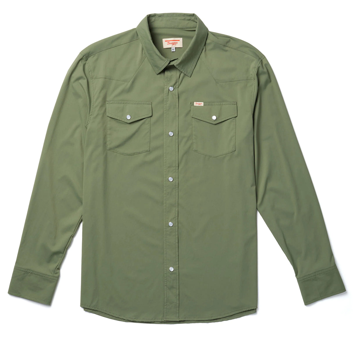 Seager El Ranchero Military Green Button Up L/s Shirt
