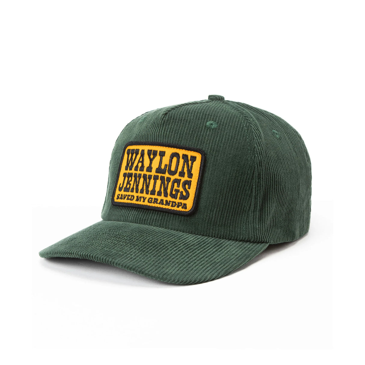 Seager x Waylon Jennings Grandpa Green Corduroy Snapback Hat