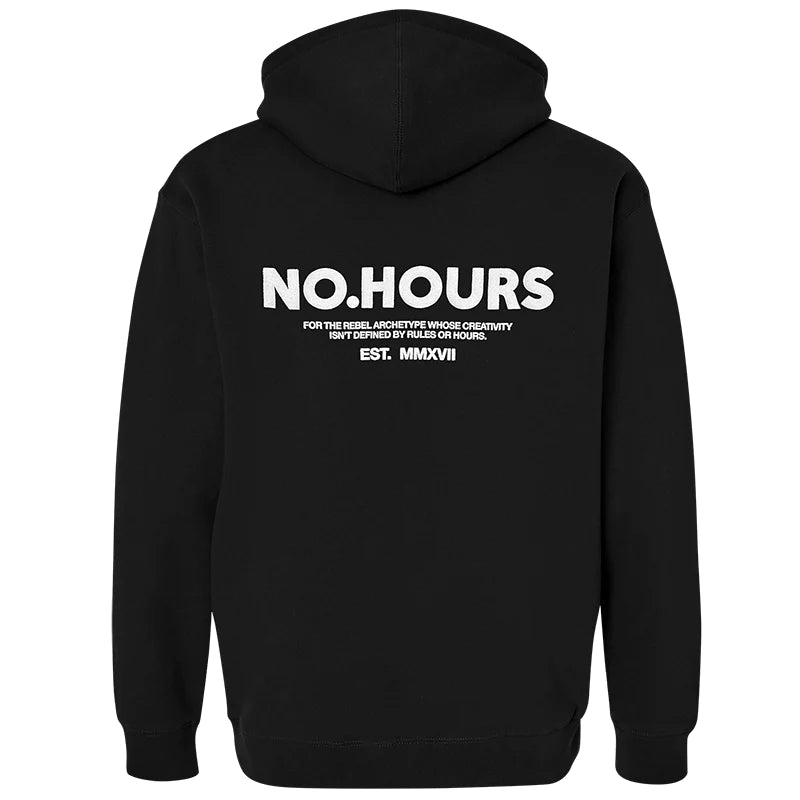 No Hours Rebel Black Hooded Sweatshirt