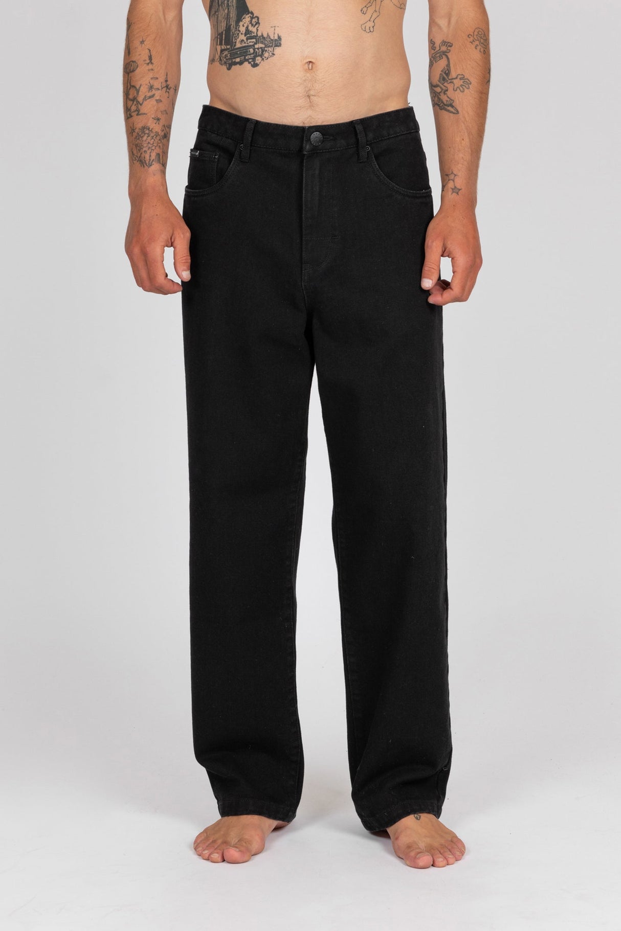 Rusty Baseline Black Relaxed Denim Pants