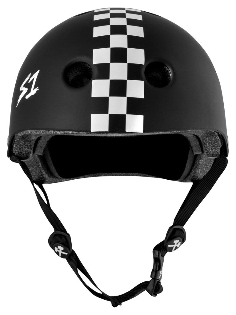 S1 Lifer Black Matte White Checkers Helmet