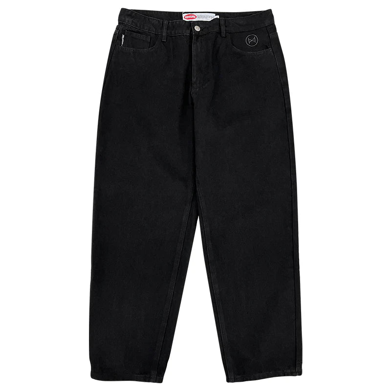 No Hours Stamped Black Denim Pants