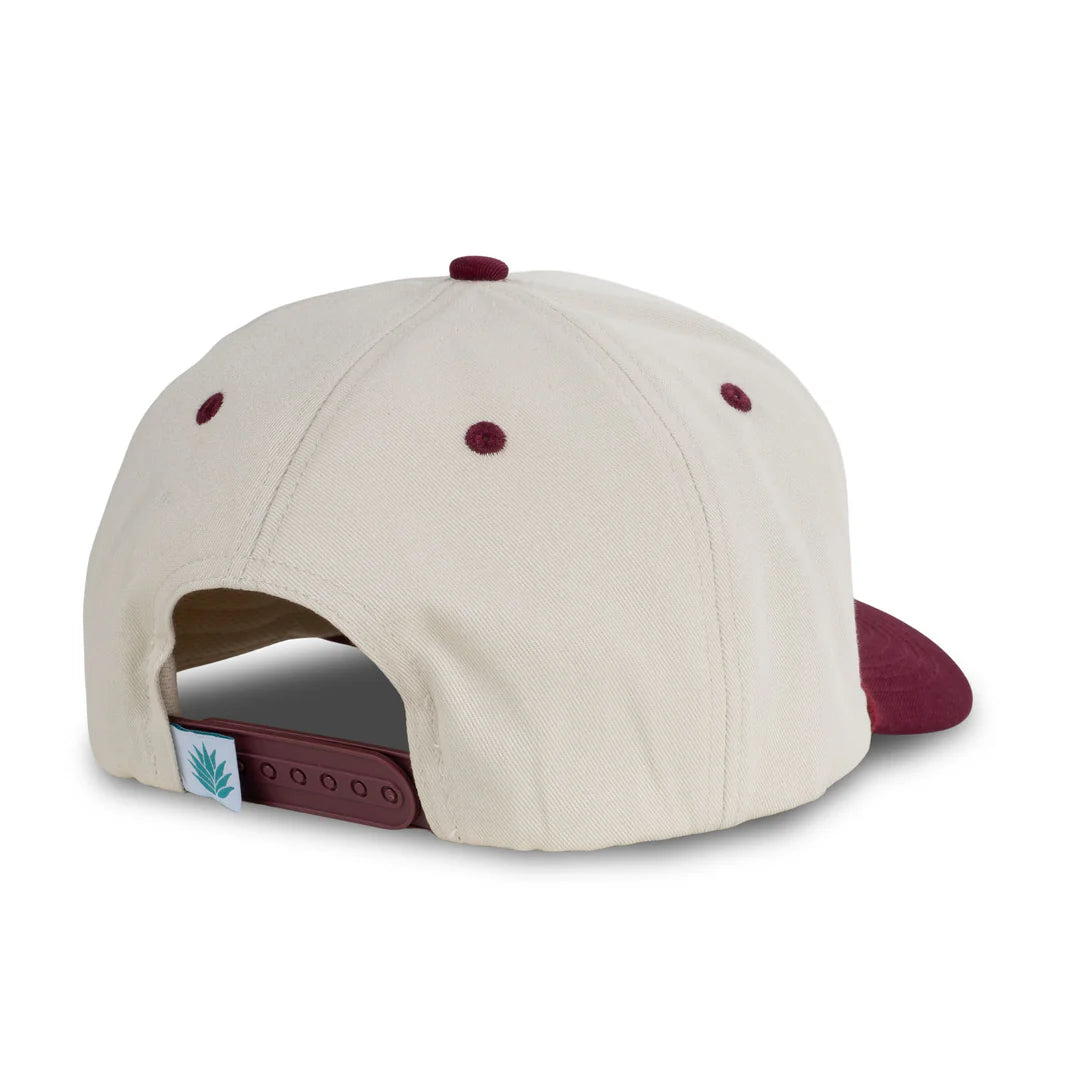 Sendero Cowboy Cream/Maroon 5 Panel Structured Snapback Hat