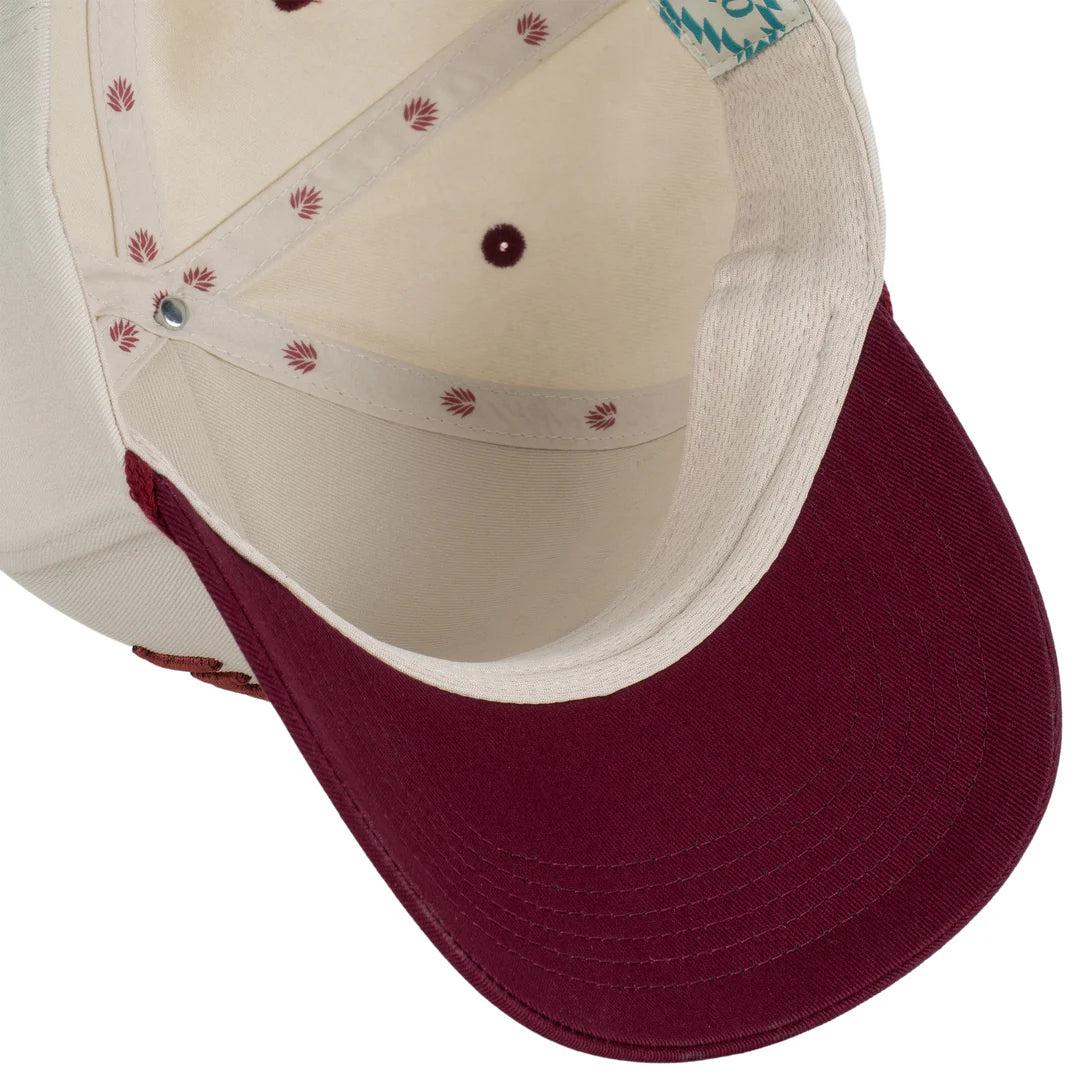 Sendero Cowboy Cream/Maroon 5 Panel Structured Snapback Hat