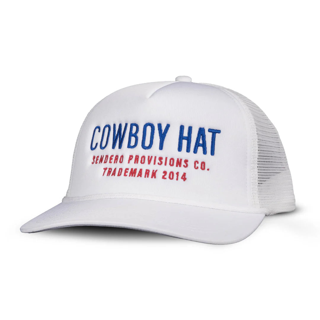 Sendero Cowboy Hat White/Red/Blue Snapback Hat