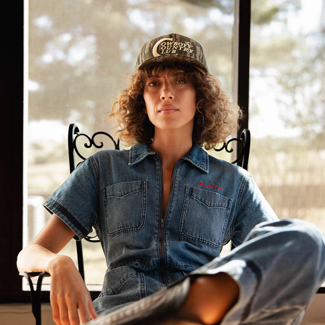 Sendero Cowboy Country Club Mossy Oak Bottomlands Camo Snapback Hat