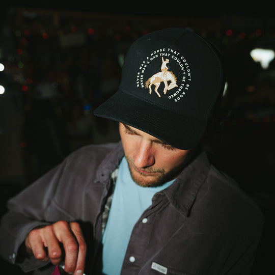 Sendero Never Was A Horse Black 5-Panel Unstructured Snapback Hat