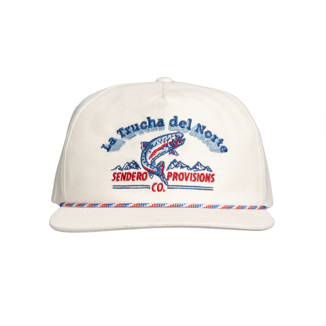Sendero Del Norte White Snapback Hat