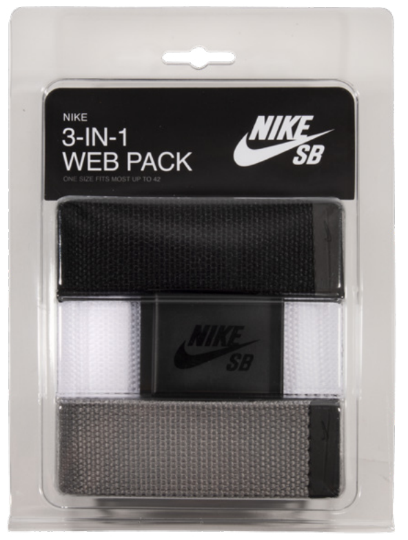 Nike SB 3 in 1 Black/White/Grey Web Belt Pack