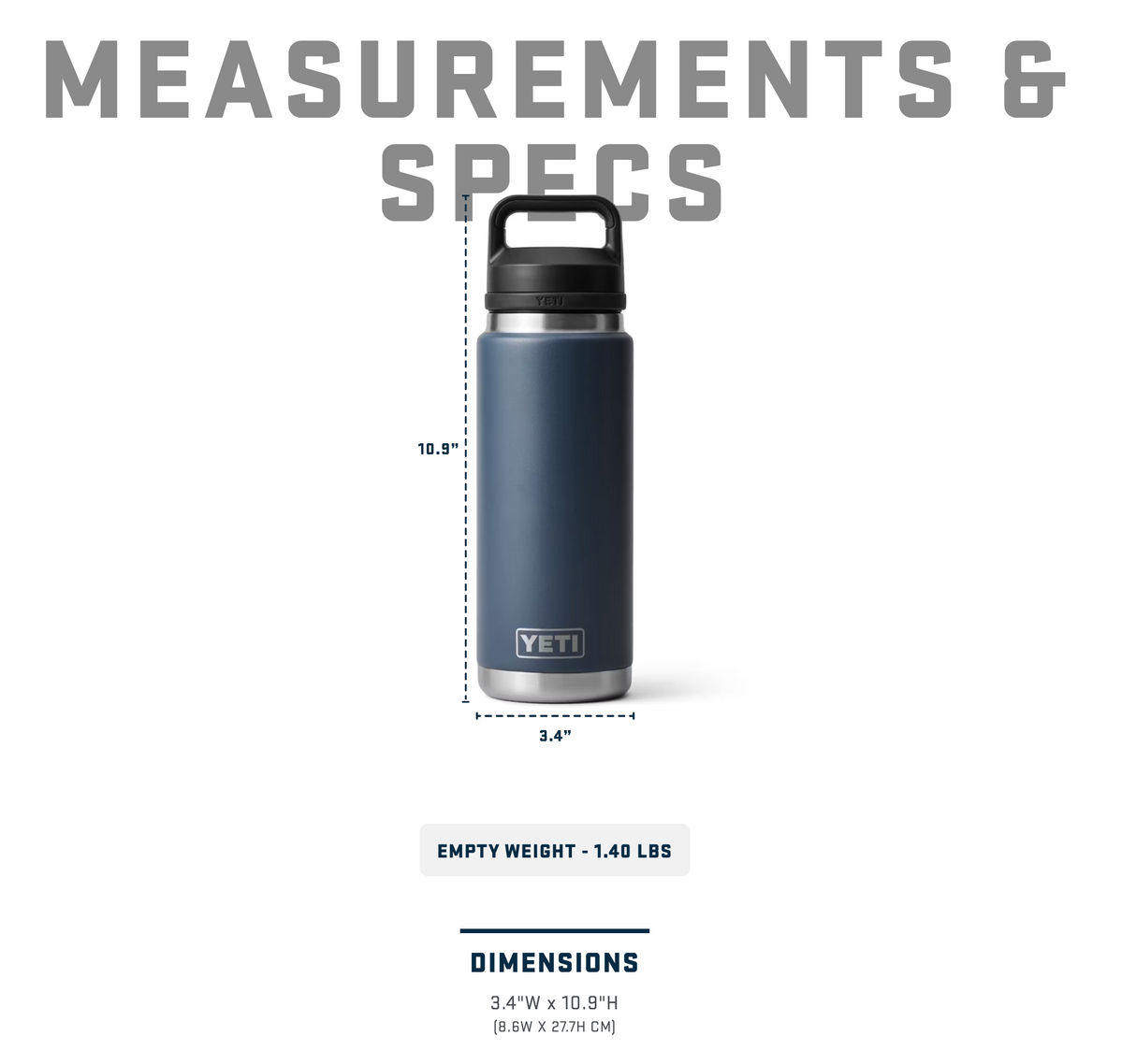 Yeti Rambler 26oz Moon Dust Water Bottle with Chug Cap