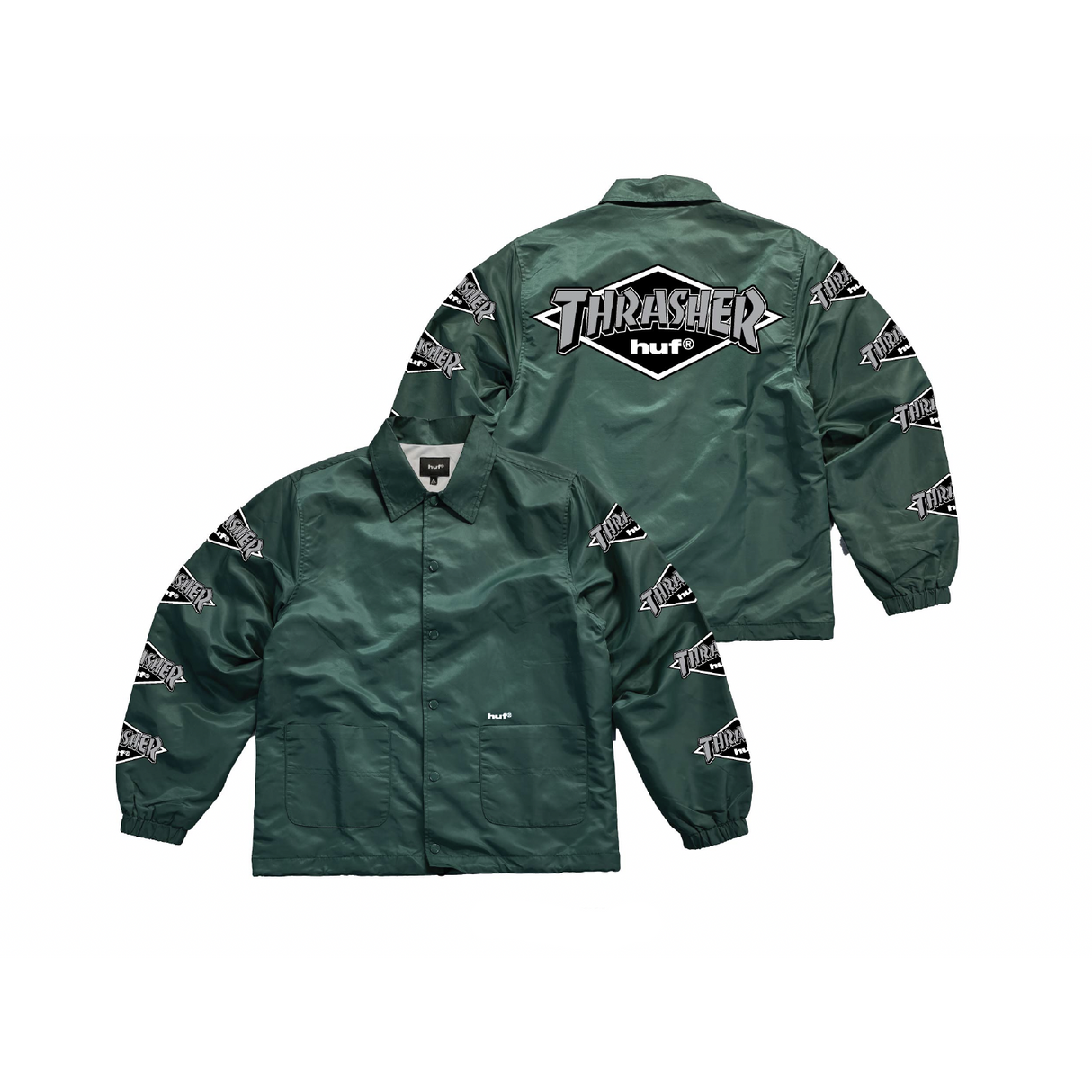 Huf X Thrasher Logo Forest Green Jacket