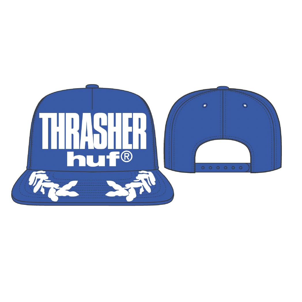 Huf X Thrasher Aloha Blue Snapback Hat