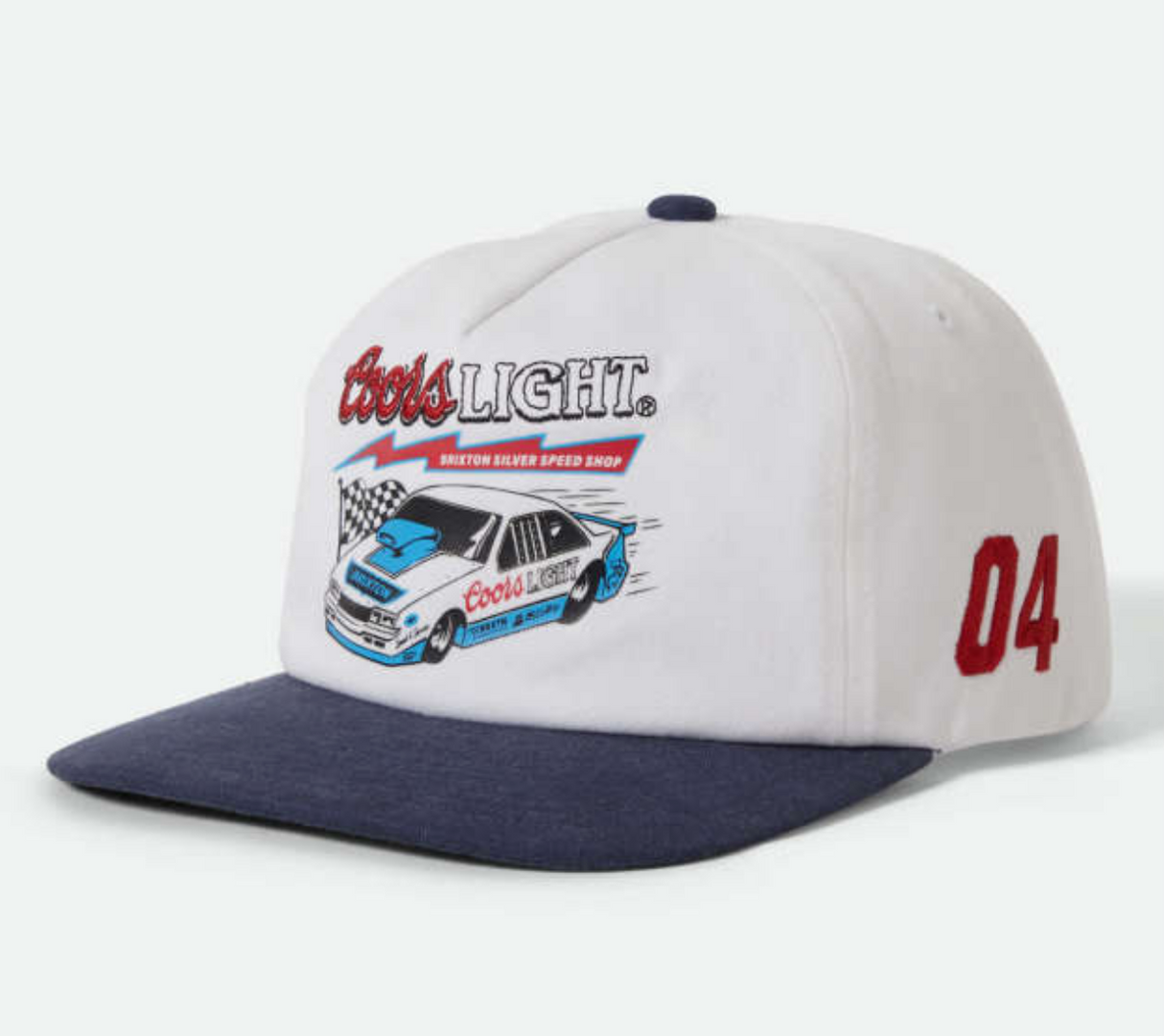 Brixton X Coors Light Blower MP White Coors Navy Snapback Hat