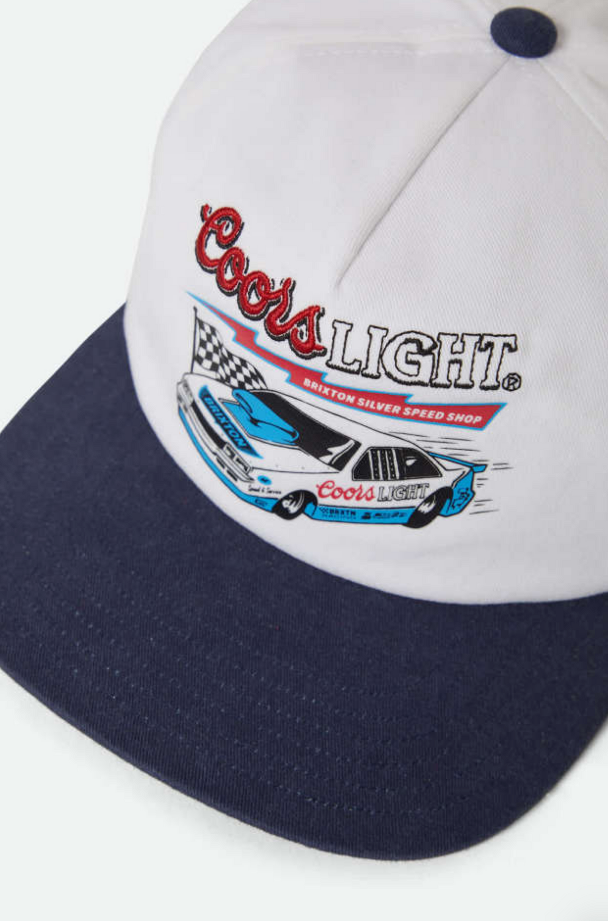 Brixton X Coors Light Blower MP White Coors Navy Snapback Hat