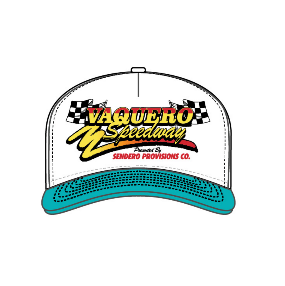 Sendero x Brad Perez Vaquero Speedway White Snapback Hat