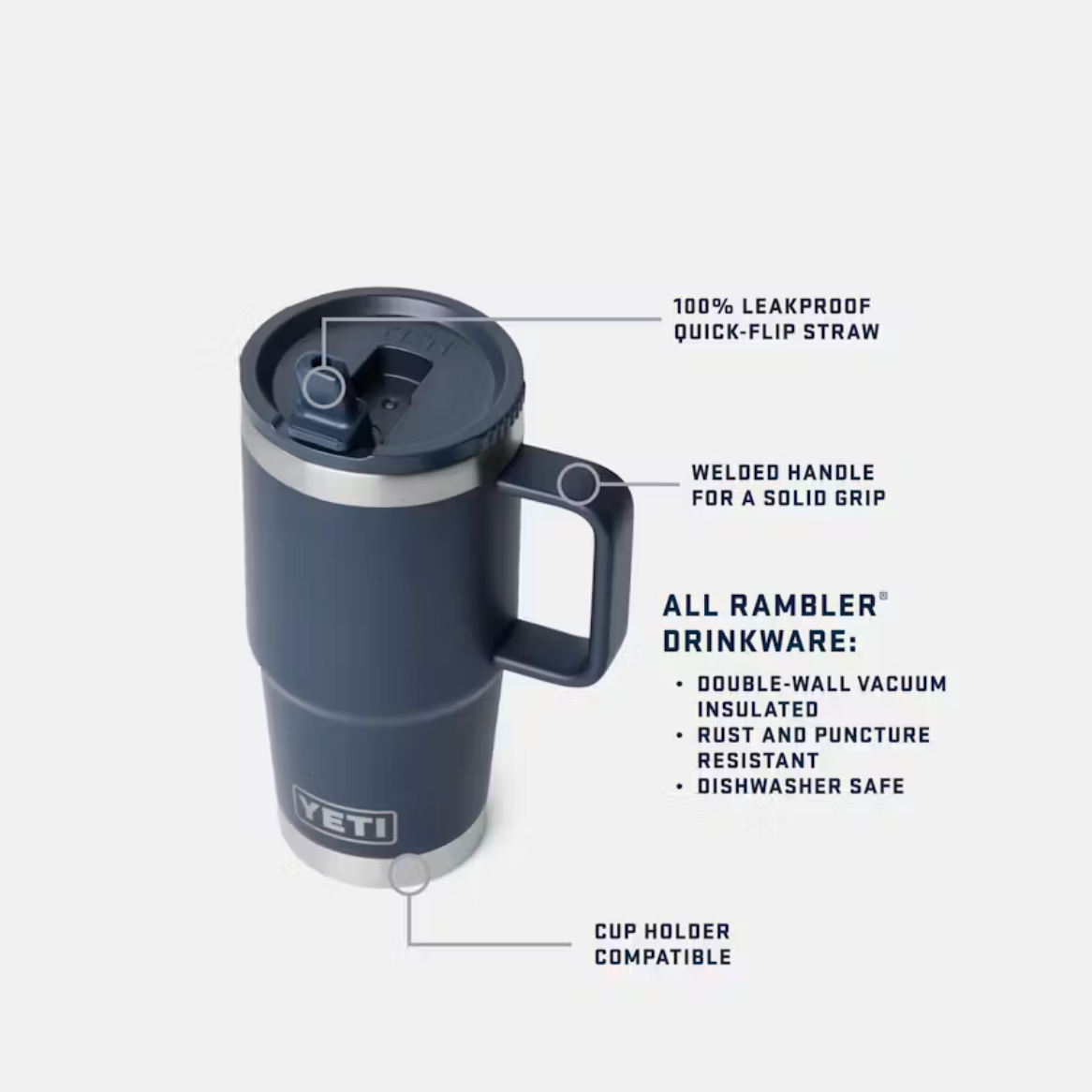 Yeti Rambler 20 oz Straw Travel Mug Rescue Red