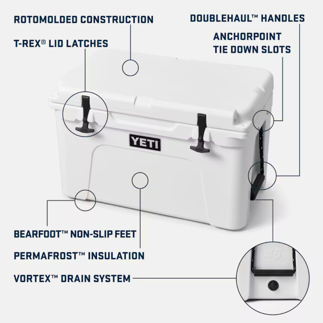 Yeti Tundra 45 White/Blue Cooler