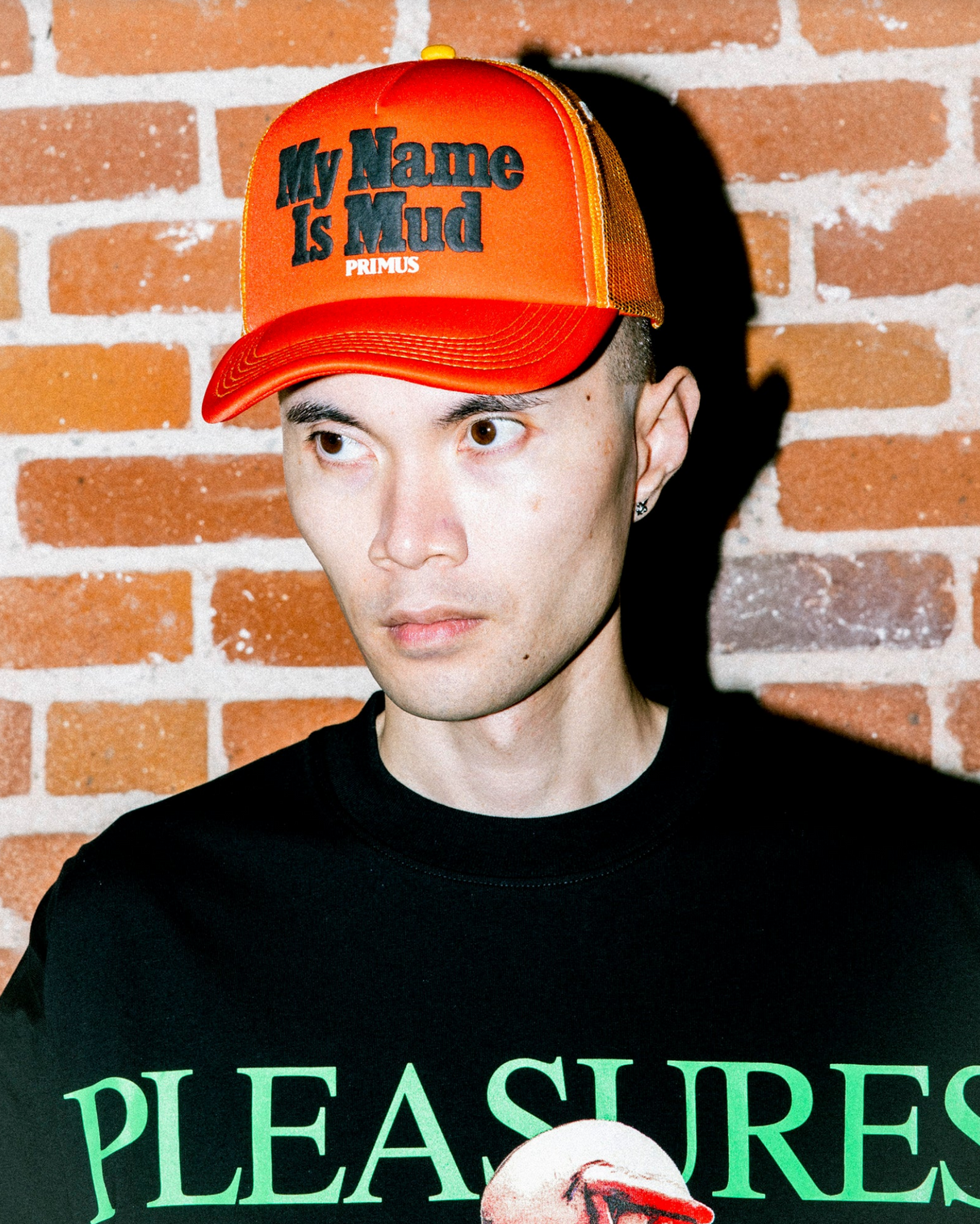 Pleasures Mud Orange Snapback Trucker Hat