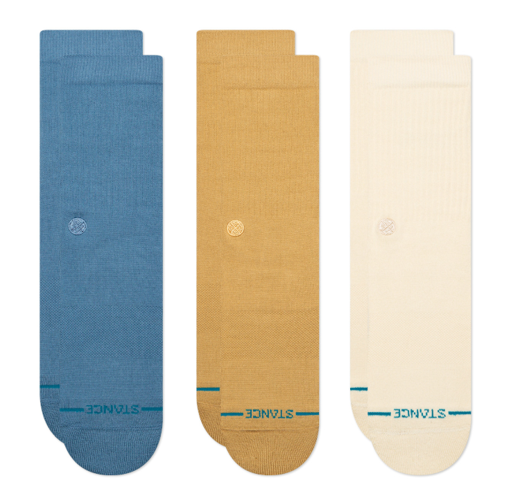 Stance Icon Cream 3 Pack Crew Socks