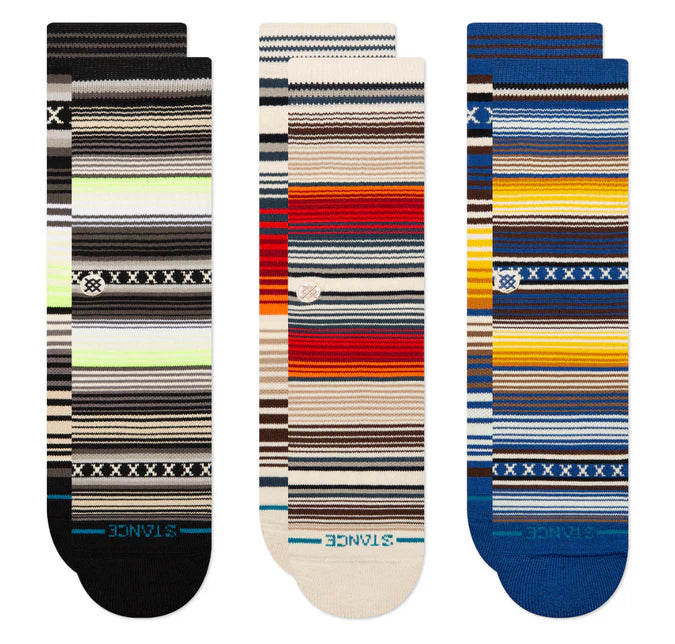 Stance Curren 3 Pack Crew Blue Multi Socks
