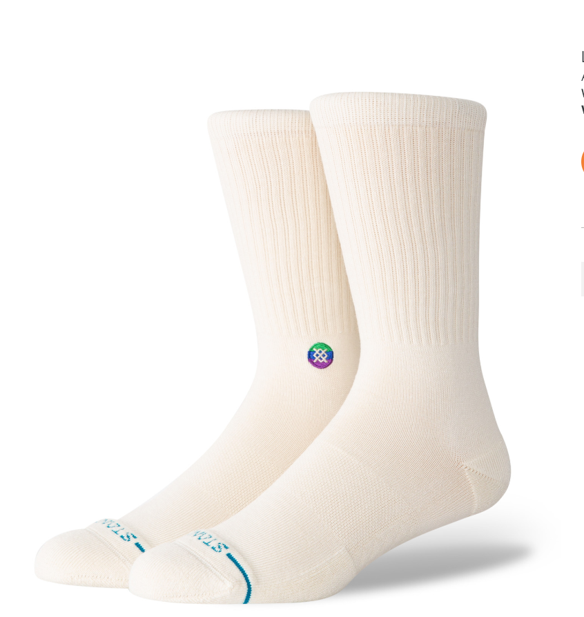Stance Love White Crew Socks