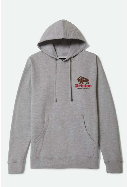 Brixton Drifter Heather Grey Hooded Sweatshirt