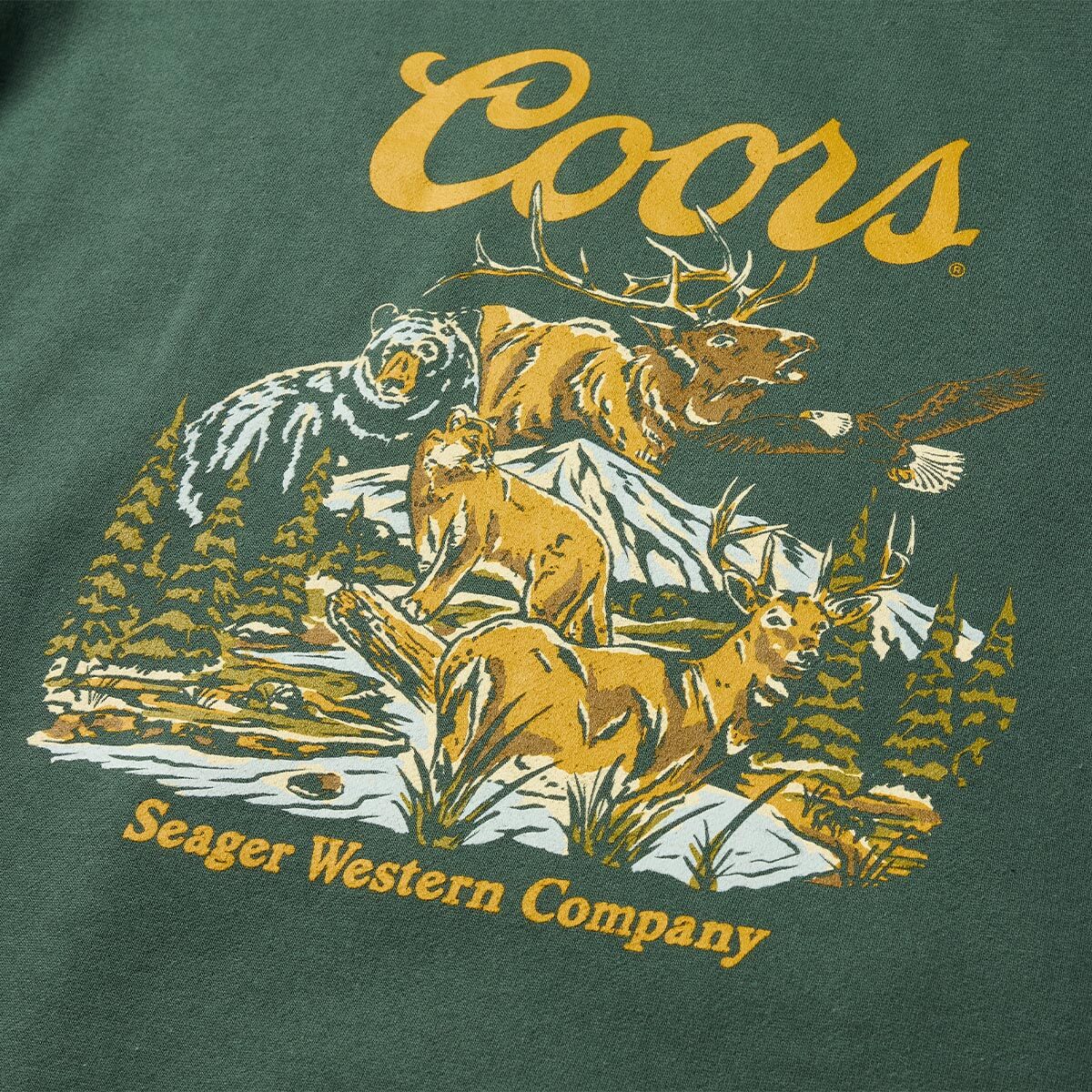 Seager X Coors Banquet Preserve Green Hooded Sweatshirt