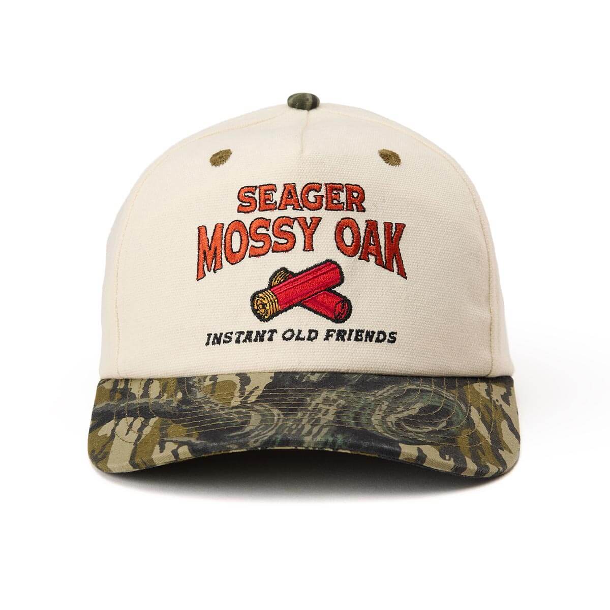 Seager X Mossy Oak Gone Hunting Camo Cream Snapback Hat