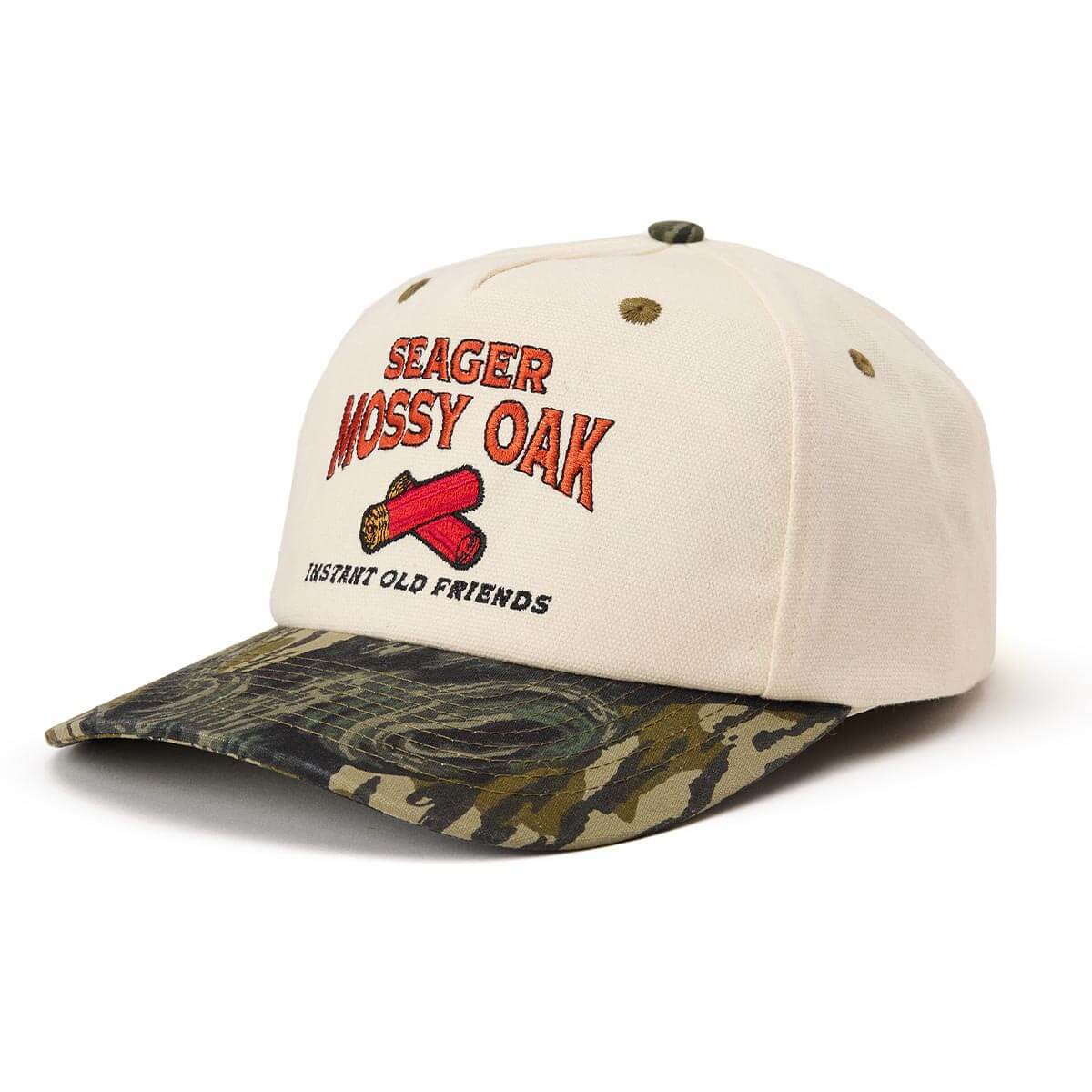 Seager X Mossy Oak Gone Hunting Camo Cream Snapback Hat