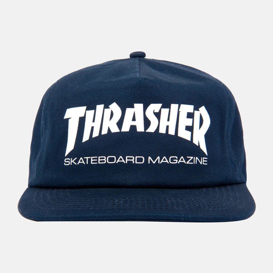 Thrasher Mag Logo Navy White Snapback Hat