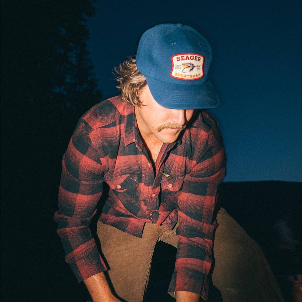 Seager Sportsman Navy Snapback Hat