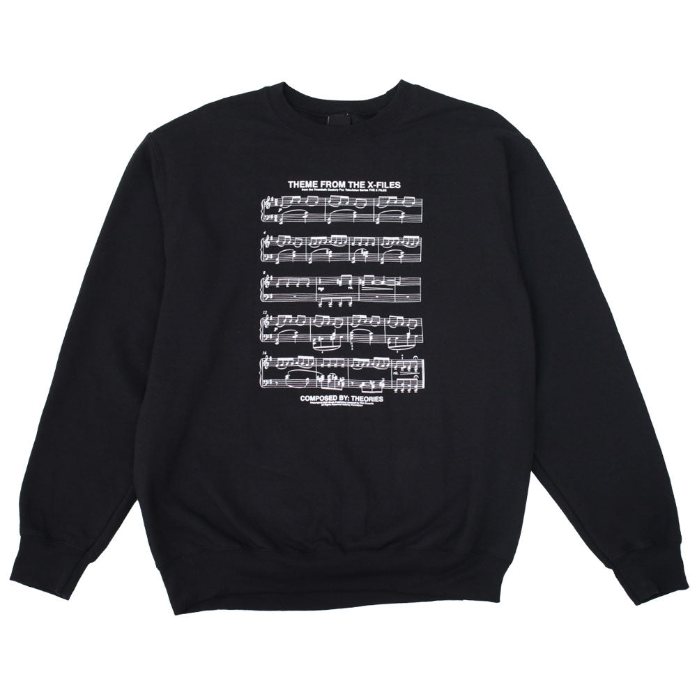 Theories Theme Music Black Crewneck Sweater