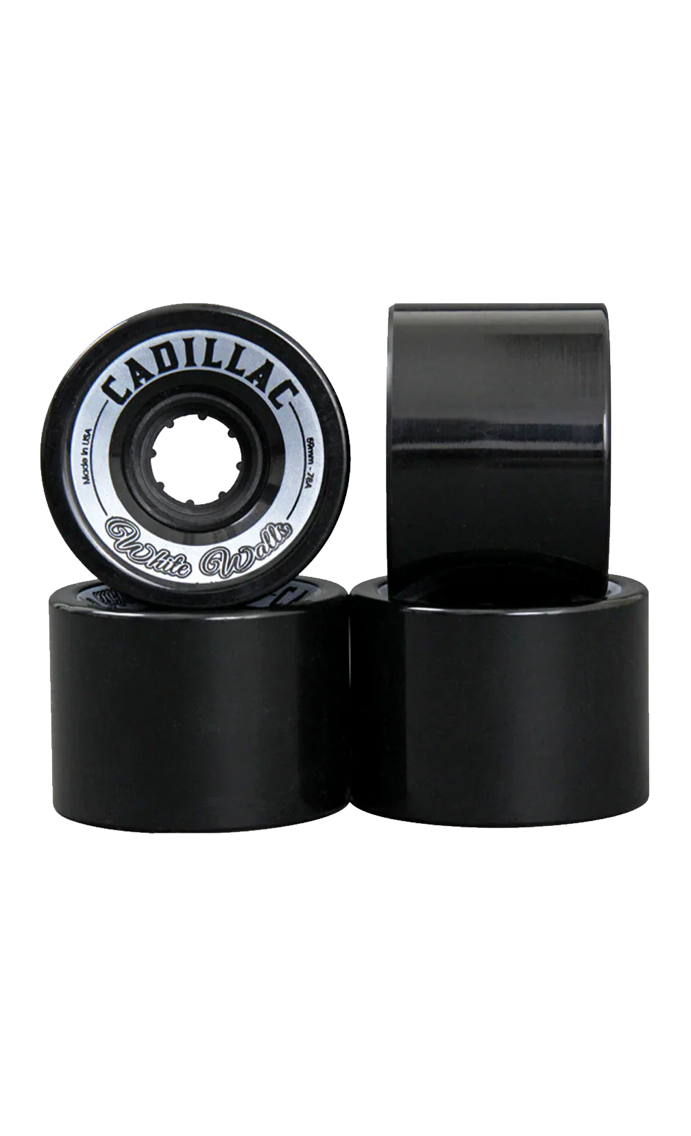 Cadillac White Walls Black 59mm 78A Skateboard Cruiser Wheels