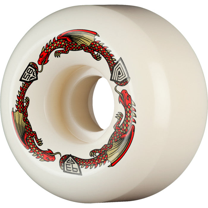 Powell Peralta Dragon Formula Red 93A 58mm x 33mm Off White RB2 Skateboard Wheels
