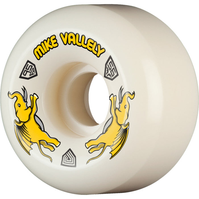 Powell Peralta Dragon Formula Yellow 95A Vallely 56mm x 36mm Off White V6 Skateboard Wheels