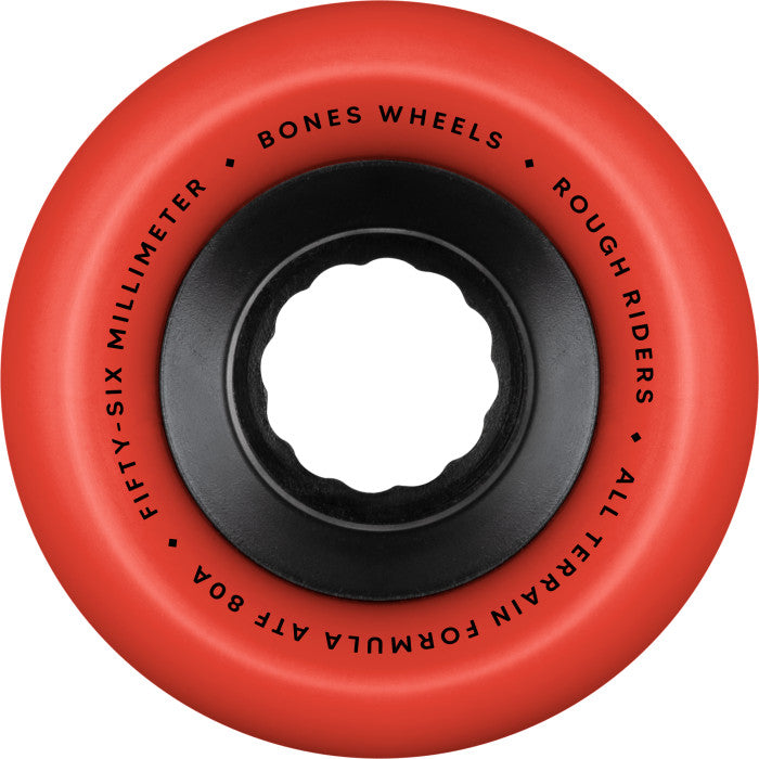 Bones Rough Riders 56mm All-Terrain 80A Red Skateboard Wheels