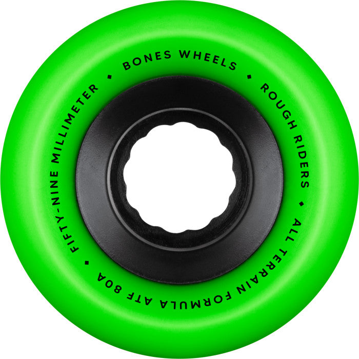 Bones Rough Riders 59mm All-Terrain 80A Green Skateboard Wheels