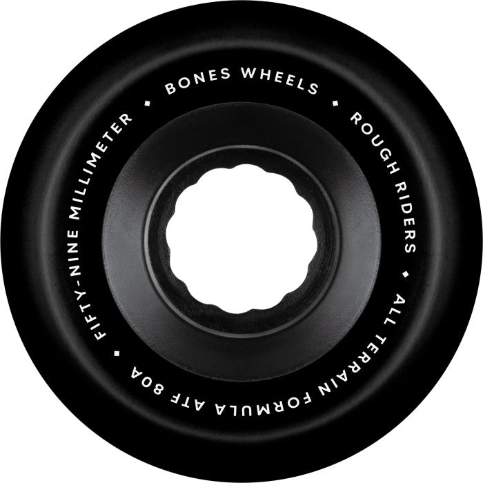 Bones Rough Riders 59mm All-Terrain 80A Black Skateboard Wheels