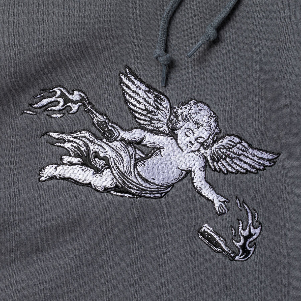 Spitfire Molotov Angel Embroidred Charcoal Hooded Sweatshirt