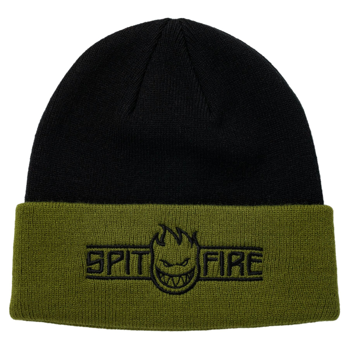 Spitfire Wheels LTB Arch Big Script Olive Cuff Beanie