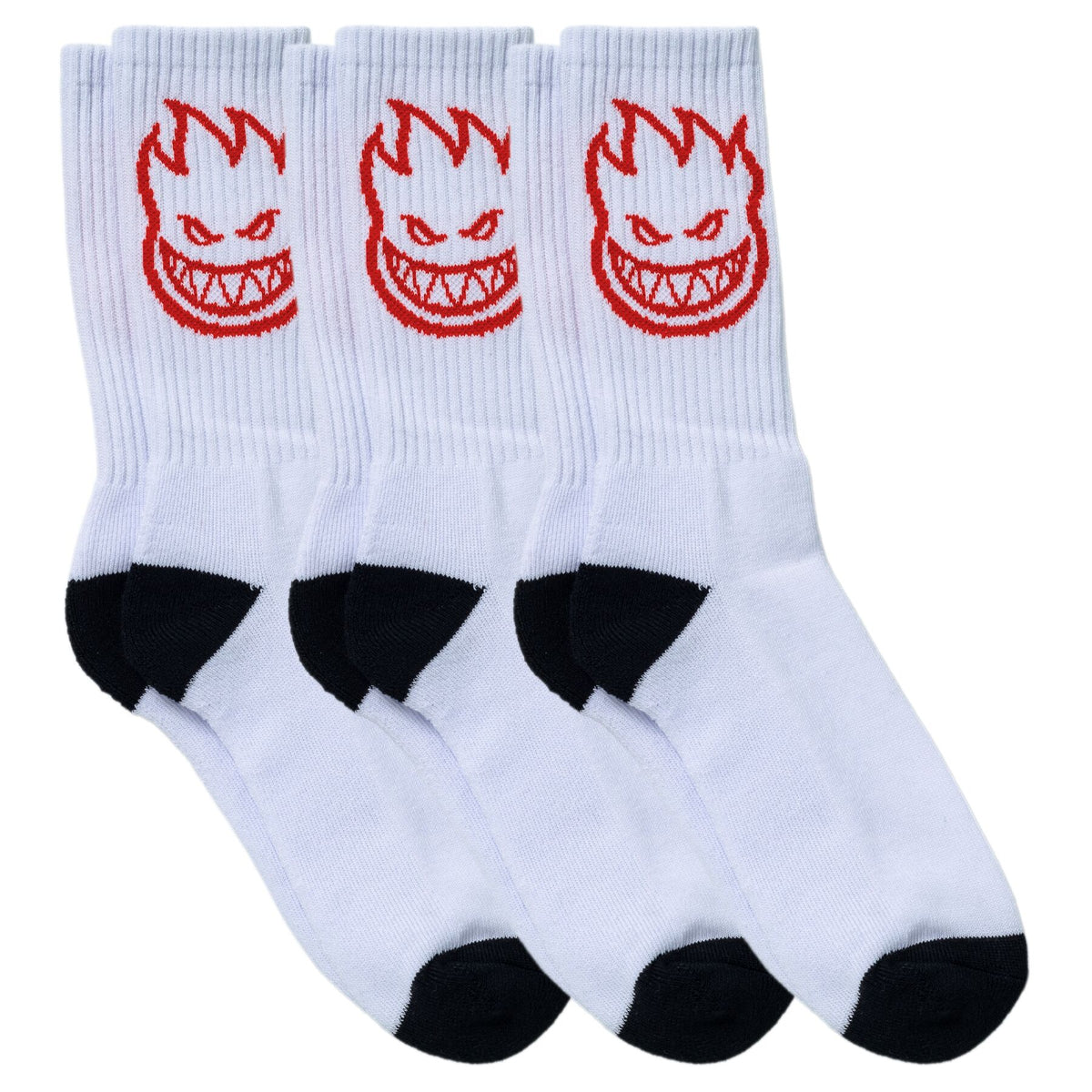 Spitfire Wheels Bighead White/Red/Black Socks 3-Pack